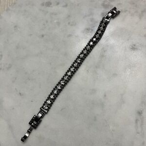 Gunmetal Crystal Tennis Bracelet Stella & Dot Urbane Dark Rhinestone Jewelry